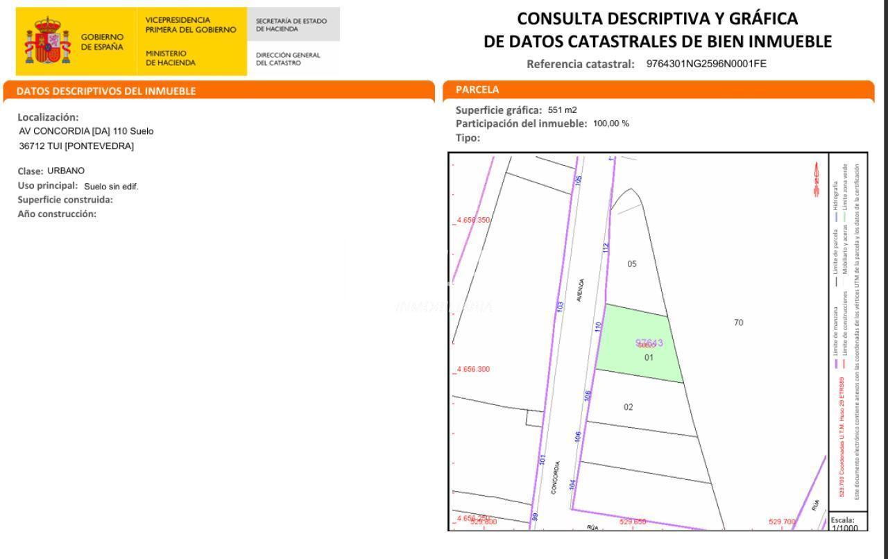Parcela en venta Tui centro