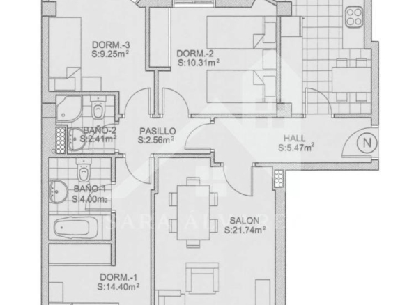 SE VENDE LUMINOSO Y MODERNO PISO DE TRES HABITACIONES ZONA CAMPOLONGO
