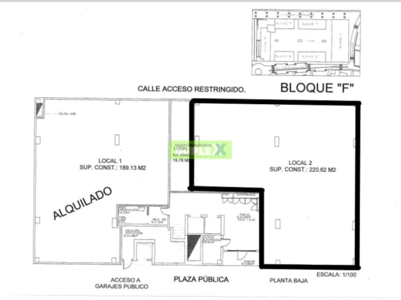 Gran local comercial de 220 m² frente a plaza pública en Campolongo (Ciudad Administrativa)