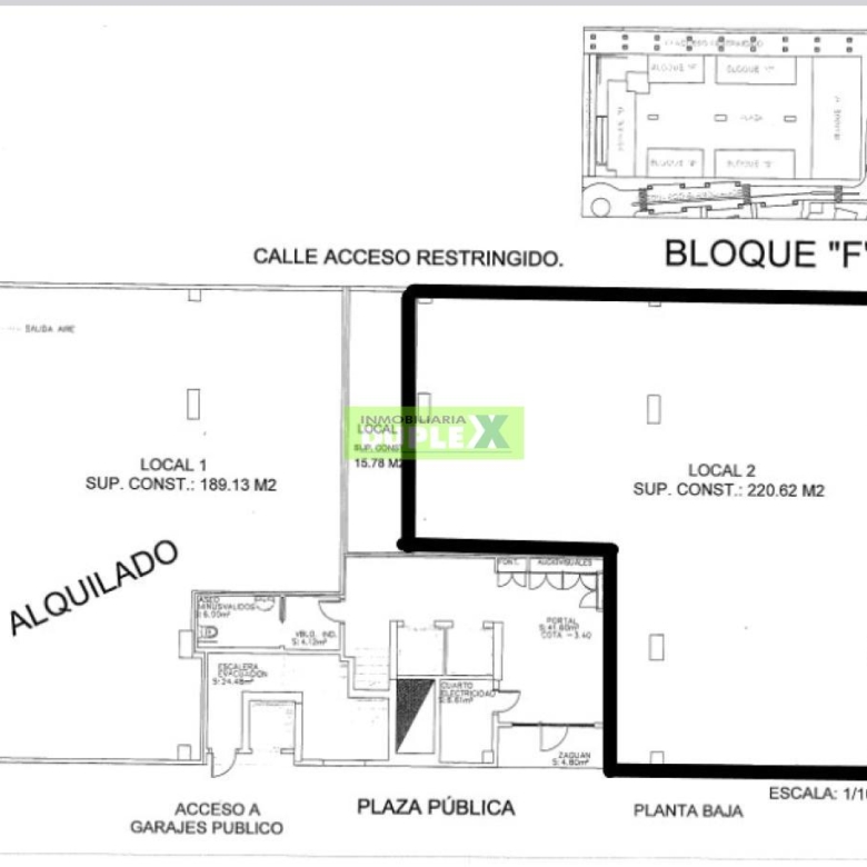 Gran local comercial de 220 m² frente a plaza pública en Campolongo (Ciudad Administrativa)