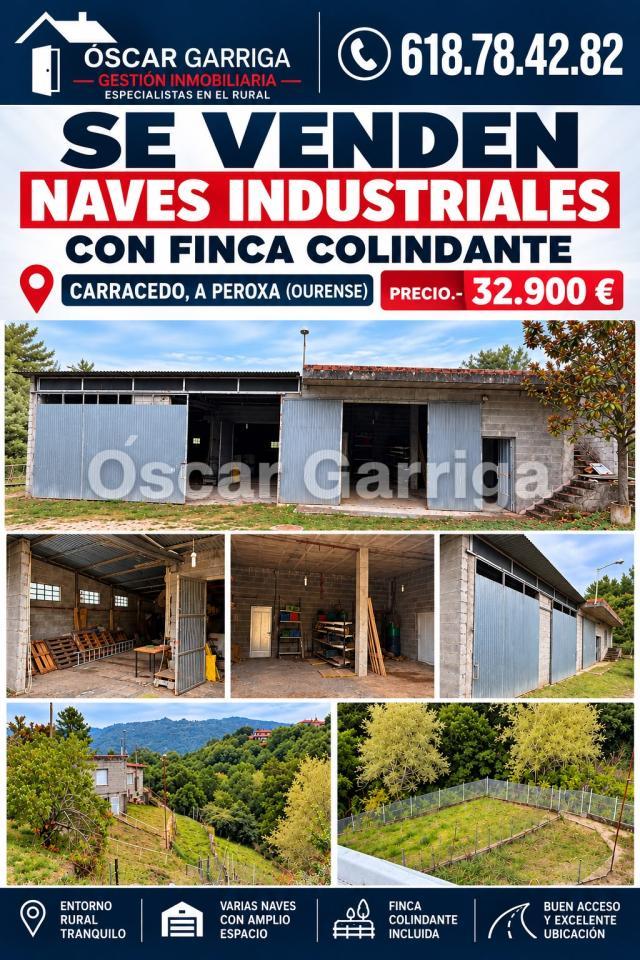 ¡OPORTUNIDAD INMOBILIARIA EN PLENA NATURALEZA!  SE VENDEN NAVES INDUSTRIALES CON FINCA COLINDANTE